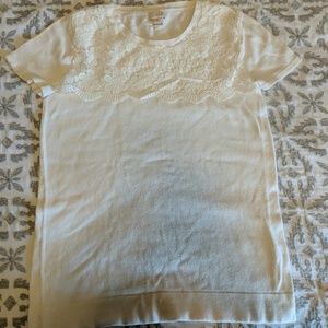 J.Crew Short sleeve sweater with Lace Details